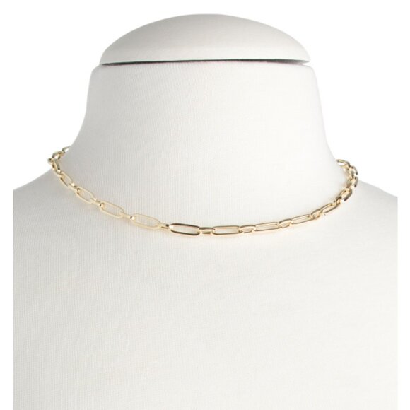 MIA FIORE Made In Italy 14kt Gold Graduated Paperclip Chain Necklace - Gold - Picture 2 of 2